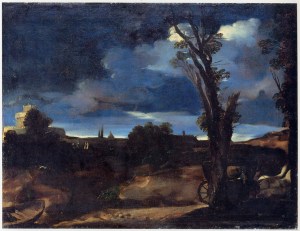 Guercino - Paesaggio al chiaro di luna - 1616